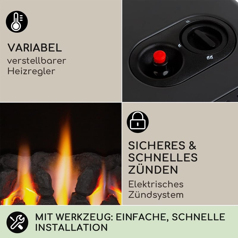 blumfeldt Andora Flame gázfűtő 2 vagy 3,4 kW, 68 m² fűtési terület, elektromos gyújtás