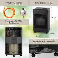 blumfeldt Andora Flame gázfűtő 2 vagy 3,4 kW, 68 m² fűtési terület, elektromos gyújtás 4