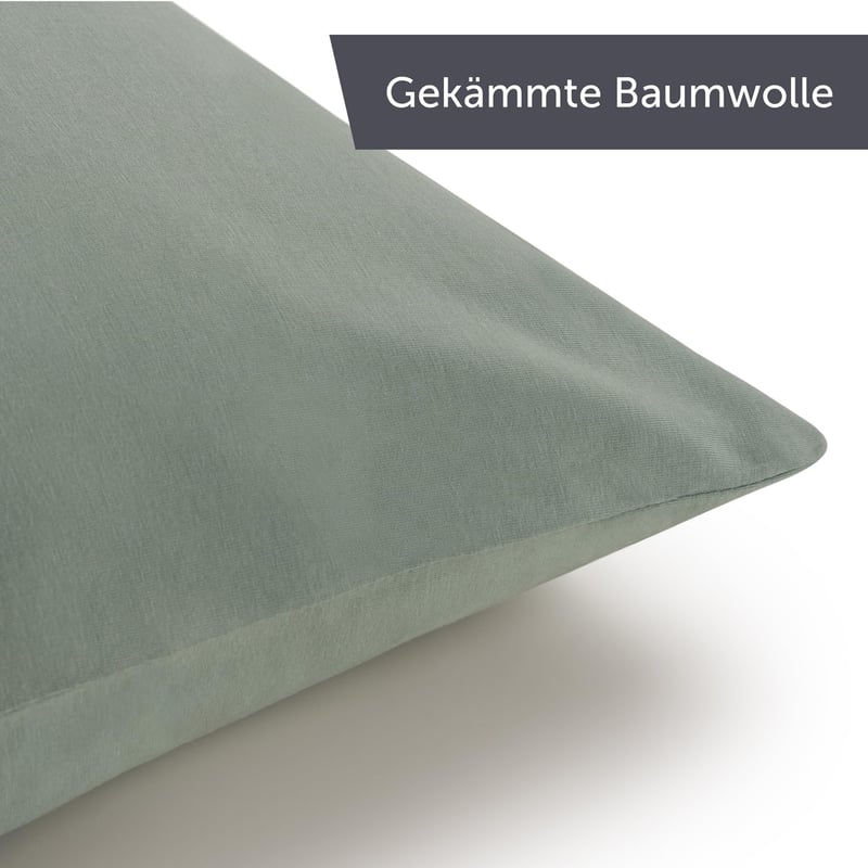 Blumtal 2 db pamut párnahuzat 40x80cm nyári zöld jersey - 40x80cm, Light Green