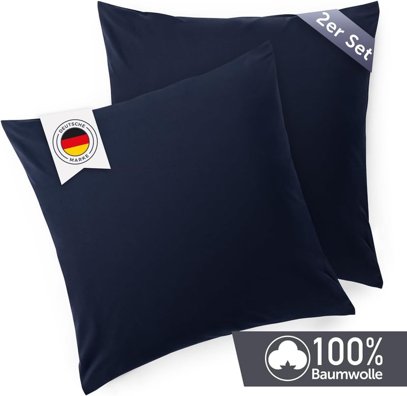 Blumtal 2 db pamut párnahuzat 80x80 cm sötét kék jersey