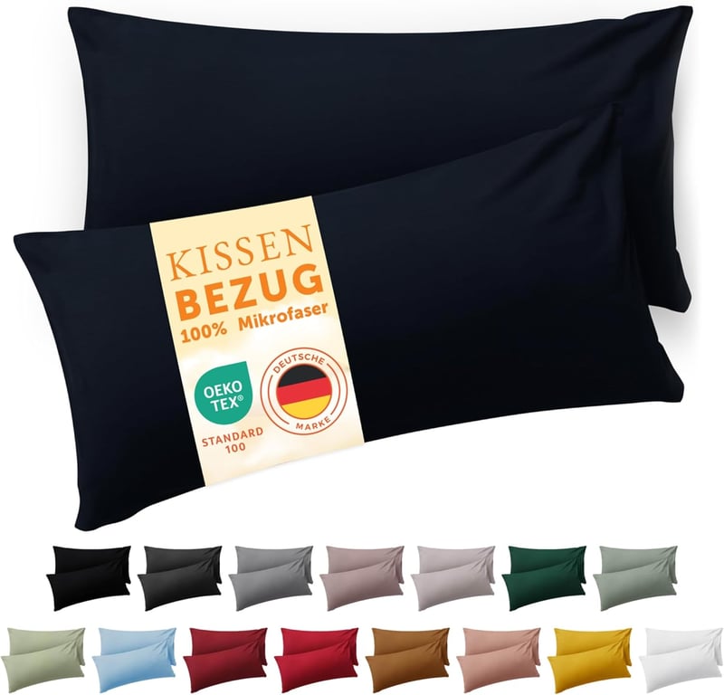 Blumtal 2 db Párnahuzat 40x70 cm Boríték Zárással Puha Mikroszálas Szövet Sötét Kék
