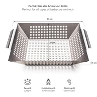 Blumtal BBQ grillkosár rozsdamentes acél, hús/hal/zöldség - nagy méret 3