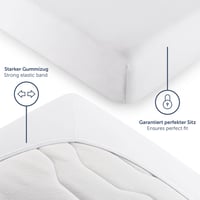 Napínacia plachta Blumtal Basics Jersey 90x200 cm, 100% bavlna, s certifikátom Oeko-Tex, biela 4