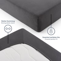 Napínacie jersey prestieradlo na vrchný matrac (topper) Blumtal Basics, 140x200 cm, do výšky 15 cm, 100% bavlna, s certifikátom Oeko-TEX, antracitové 4