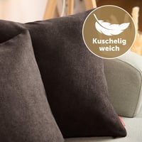 Blumtal Chenille Párnahuzat 60x60 cm 2 db Sötétbarna Rejtett Zippes 3