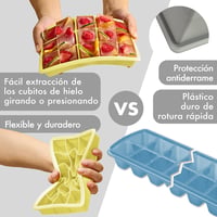 Súprava silikónových foriem na ľad Blumtal, 3 ks – Zásobník na ľad s vekom, forma na XL kocky, bez BPA, čierna, 15 priehradiek – Použité 8