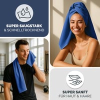 Blumtal rýchloschnúci športový uterák z mikrovlákna 120 x 60 cm, uterák na fitness a do posilňovne, modrý 3