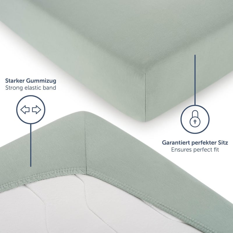 Blumtal Jersey Fitted Sheet Topper 90x200 cm Nyári Zöld Pamut