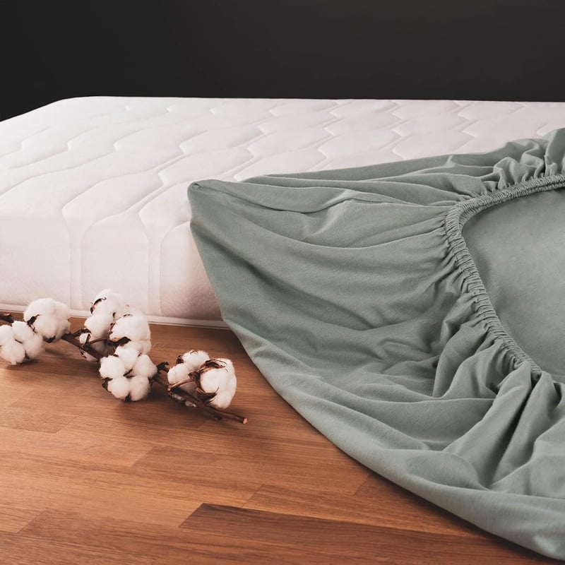 Blumtal Jersey Fitted Sheet Topper 90x200 cm Nyári Zöld Pamut
