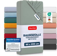 Blumtal Jersey Fitted Sheet Topper 90x200 cm Nyári Zöld Pamut 1
