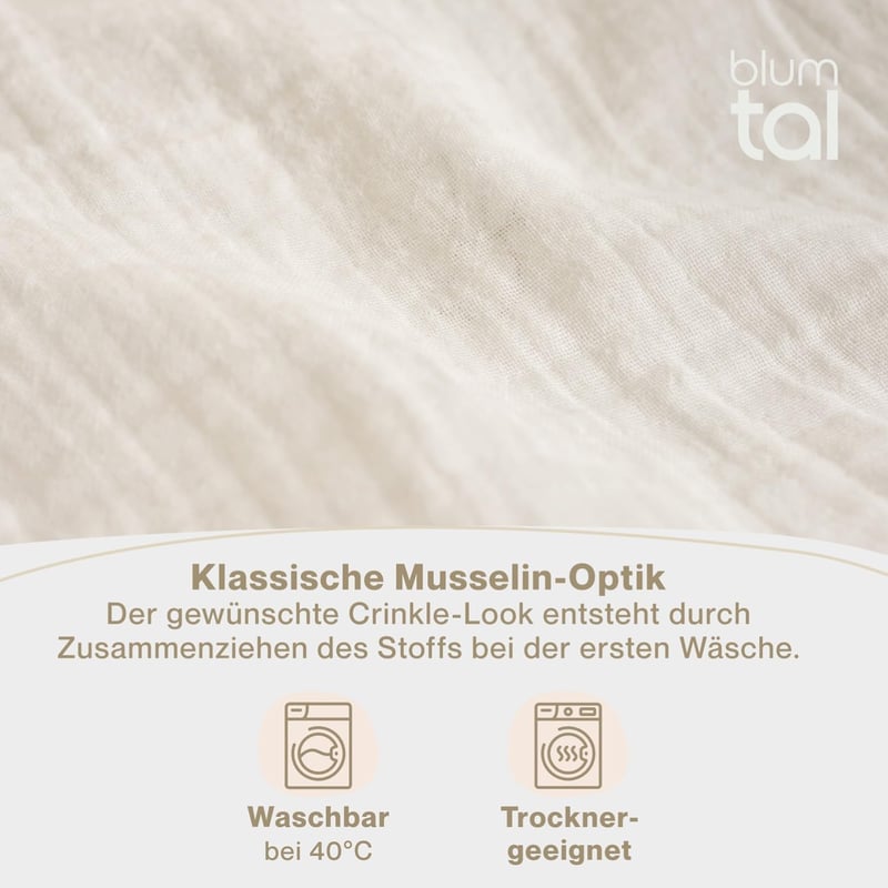 Blumtal Muslin Pamut Ágynemű 155x220 cm + 40x80 cm Oeko-Tex Beige