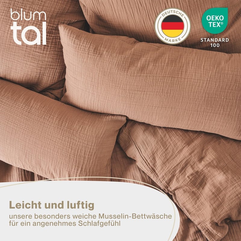 Blumtal Muslin Pamut Ágyneműhuzat 135x200 cm + Párnahuzat 40x80 cm Oeko-Tex