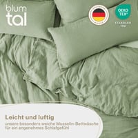 Blumtal Muslin Pamut Ágyneműhuzat 155x220 cm + Párnahuzat 80x80 cm Zöld 2