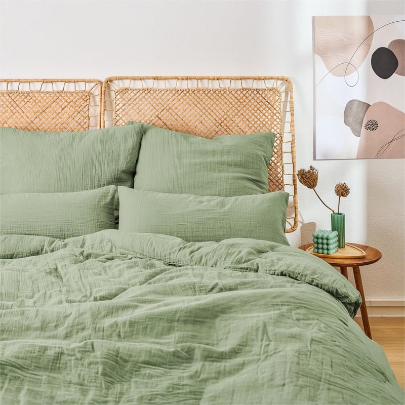 Blumtal Muslin Pamut Ágyneműhuzat 155x220 cm + Párnahuzat 80x80 cm Zöld