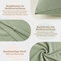 Blumtal Muslin Pamut Ágyneműhuzat 155x220 cm + Párnahuzat 80x80 cm Zöld 4