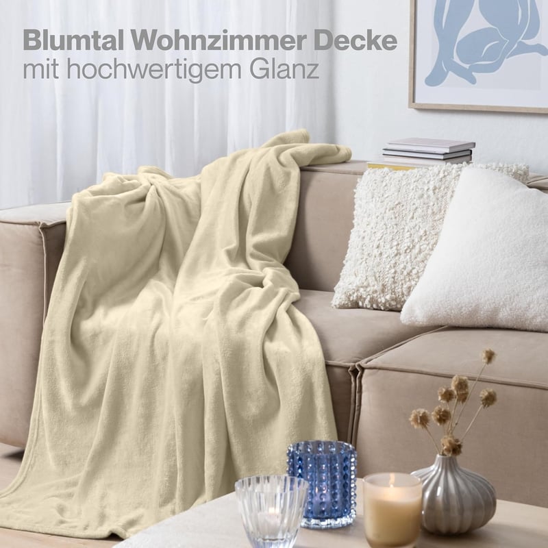 Blumtal Oeko-Tex Fleece Takaró 150x200 cm Bézs Puha Meleg Pléd