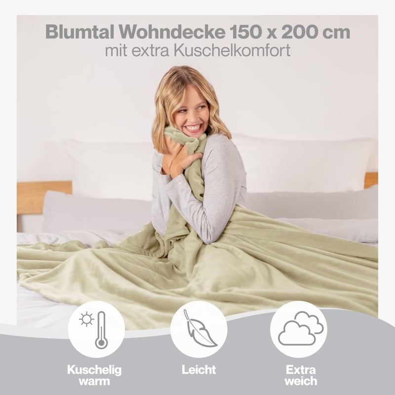 Blumtal Oeko-Tex Fleece Takaró 150x200 cm Bézs Puha Meleg Pléd