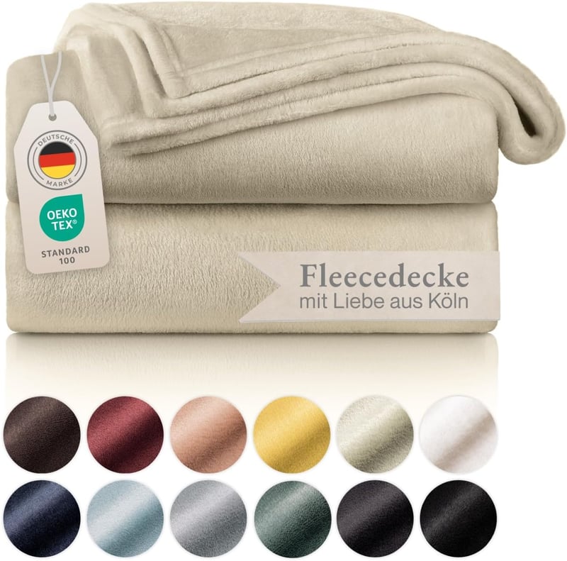 Blumtal Oeko-Tex Fleece Takaró 150x200 cm Bézs Puha Meleg Pléd