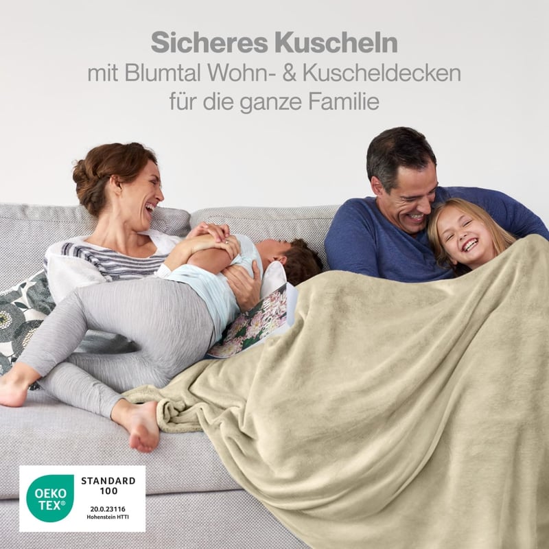 Blumtal Oeko-Tex Fleece Takaró 150x200 cm Bézs Puha Meleg Pléd