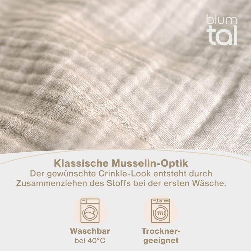 Blumtal Pamut Ágyneműhuzat 155x220 cm + Párnahuzat 80x80 cm Szürke Oeko-Tex