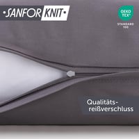 Bavlnená džersejová obliečka na vankúš Blumtal 2 ks – 60x60 cm, sivá, 100% bavlna Oeko-Tex, so zipsom, na dekoračný vankúš 3