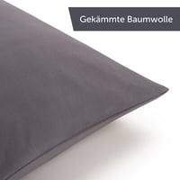 Bavlnená džersejová obliečka na vankúš Blumtal 2 ks – 60x60 cm, sivá, 100% bavlna Oeko-Tex, so zipsom, na dekoračný vankúš 7