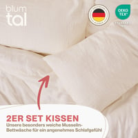 Blumtal Pamut Párnahuzat 80x80 cm 2 db Oeko-Tex Szertifikált Puha Ivory 2