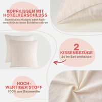 Blumtal Pamut Párnahuzat 80x80 cm 2 db Oeko-Tex Szertifikált Puha Ivory 4