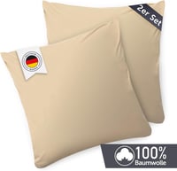 Blumtal Párnahuzat 40x40 cm 2 db Bézs Pamut Jersey Cipzárral 2