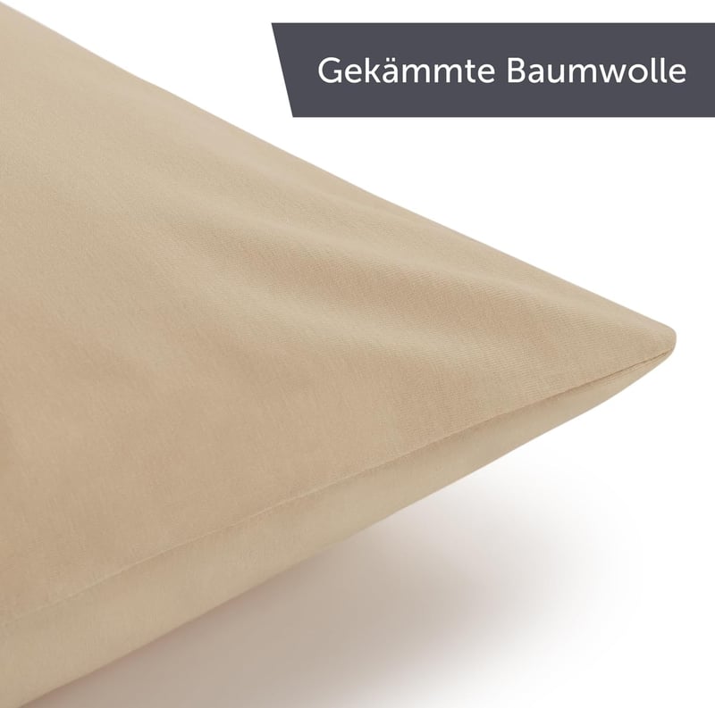 Blumtal Párnahuzat 40x40 cm 2 db Bézs Pamut Jersey Cipzárral