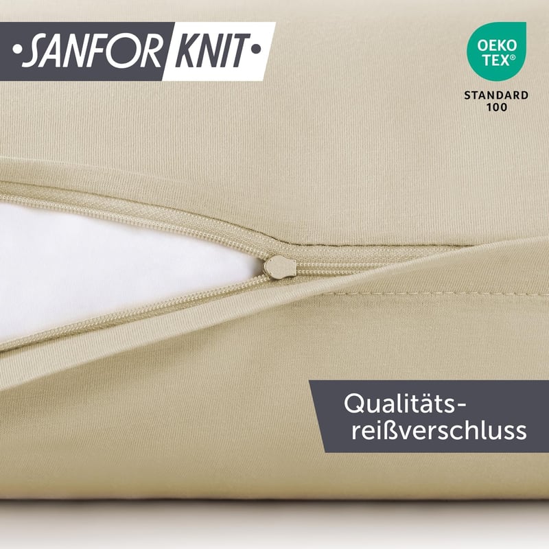 Blumtal Párnahuzat 40x80 cm 2 db Bézs Pamut Jersey Cipzárral