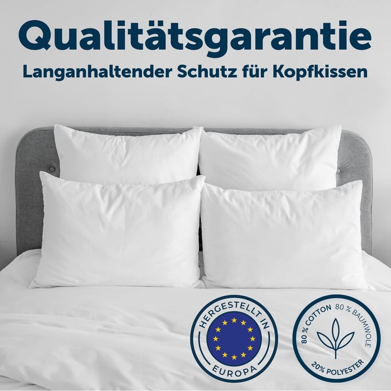 Blumtal Párnahuzat 65x65 cm 2 db Vízálló Cipzáras Oeko-Tex