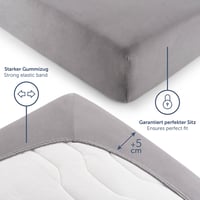 Blumtal Premium Plahta s gumicom 180x200 cm, Jersey za nadmadrac, Oeko-TEX certificirana pamučna zaštitna plahta za madrac, siva 4