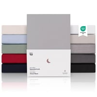 Blumtal Premium Plahta s gumicom 180x200 cm, Jersey za nadmadrac, Oeko-TEX certificirana pamučna zaštitna plahta za madrac, siva 1