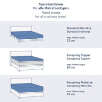 Blumtal Premium Plahta s gumicom 180x200 cm, Jersey za nadmadrac, Oeko-TEX certificirana pamučna zaštitna plahta za madrac, siva 2