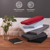 Blumtal Premium Plahta s gumicom 180x200 cm, Jersey za nadmadrac, Oeko-TEX certificirana pamučna zaštitna plahta za madrac, siva 8