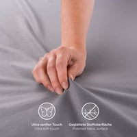 Blumtal Premium Plahta s gumicom 180x200 cm, Jersey za nadmadrac, Oeko-TEX certificirana pamučna zaštitna plahta za madrac, siva 5