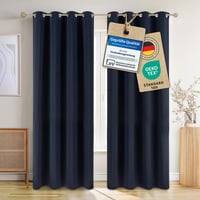 Blumtal zavjese za zamračivanje, 2 komada - Toplinski izolacijske zavjese s ušicama 215x132 cm - Plave, neprozirne zavjese za spavaću sobu 1