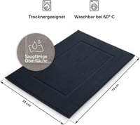 Blumtal sötétkék frottír fürdőszoba törlőszőnyeg 50x80 cm, 100% pamut, Oeko Tex minősítés, zuhany és fürdőszoba szőnyeg szett 2 db 3