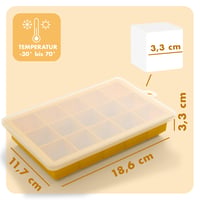 Blumtal silikonski kalup za led s poklopcem, 2x15 komada, kockice od 3,3 cm, bez BPA, Black Blue i Spicy Mustard 3