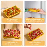 Blumtal silikonski kalup za led s poklopcem, 2x15 komada, kockice od 3,3 cm, bez BPA, Black Blue i Spicy Mustard 5