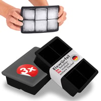 Blumtal set silikonskih kalupa za led, 3 komada - Posuda za led s poklopcem za 15 kockica - Bez BPA, sigurno za hranu - Crna 1