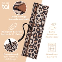 Blumtal Plážový uterák z mikrovlákna XXL 90x180 cm – Leoparď vzor, plážová osuška odolná voči piesku s uväzovaním, rýchloschnúca osuška 3