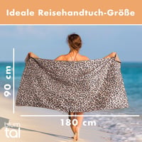 Blumtal Plážový uterák z mikrovlákna XXL 90x180 cm – Leoparď vzor, plážová osuška odolná voči piesku s uväzovaním, rýchloschnúca osuška 2