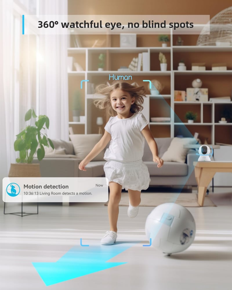 Blurams 2K Háziállat Kamera 360° Éjjellátó Mozgáskövetés 2 Csomag - 2K-2PCS