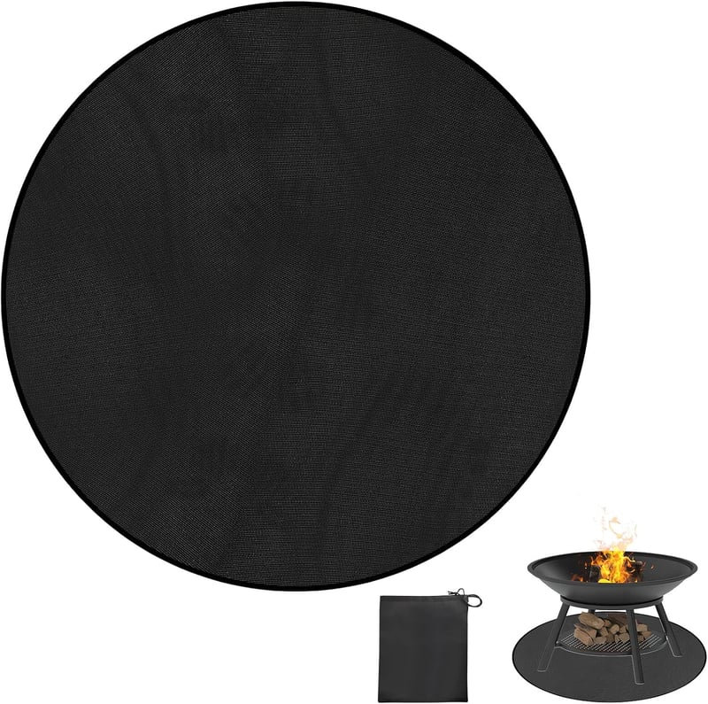 BlyeMichdi 120x120 cm kerek tűzálló grillezőpad, 3 rétegű hővédelem - 120cm
