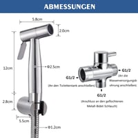 BMK Rozsdamentes Bidet Zuhanyfej Vízspórlós Wc Bidé Szett - Silver 7