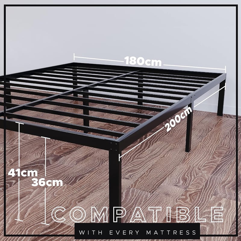 BMS International Super King fém ágykeret 180x200 tárolóval 41cm magas - Erős és gyors összeállítás