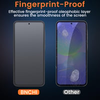 Set 2 folii de sticlă securizată mată BNCHI pentru Samsung Galaxy A37 - protecție ecran anti-amprentă, anti-reflexie, rezistentă la zgârieturi și compatibilă cu recunoașterea facială 3