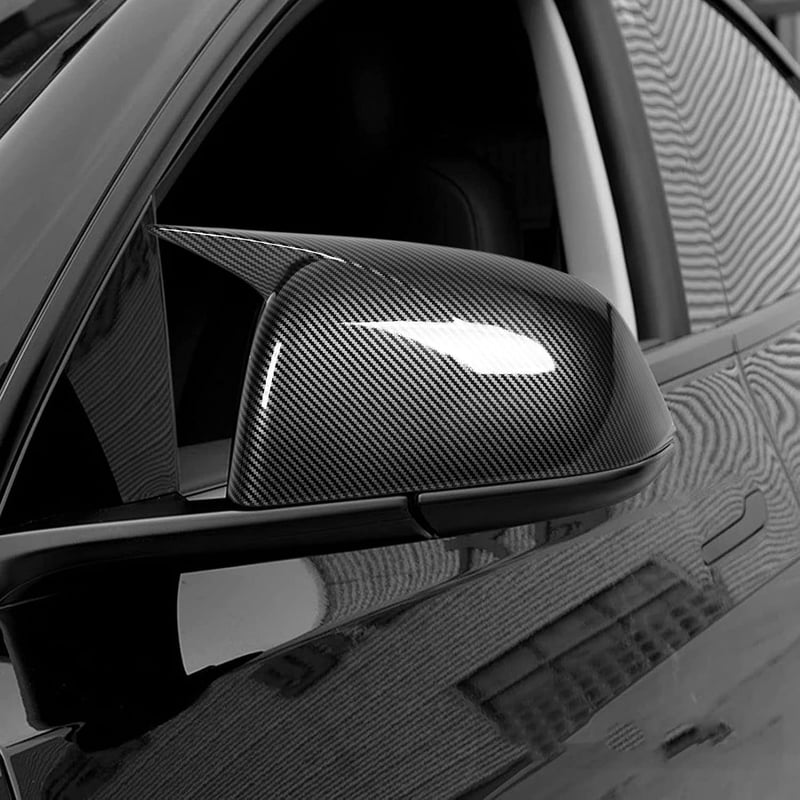 Bnineteenteam Szénszálas Hatású Visszapillantó Tükörkupak Tesla Model Y-hoz (2020-2023) - Fényes Oldalsó Tükörborítás